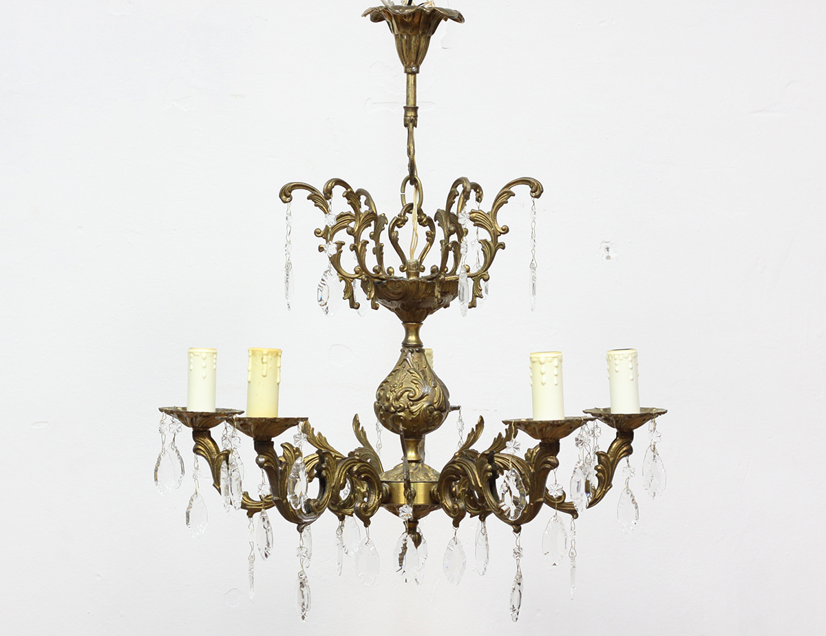 Старинная бронзовая люстра