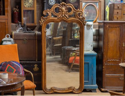 Антикварное ореховое зеркало 19 века