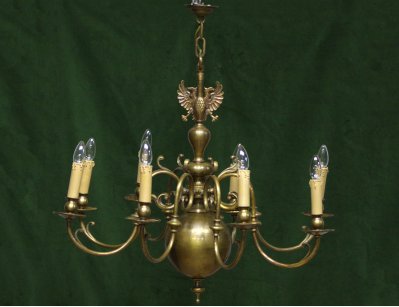Старинная фламандская люстра на 8 свечей