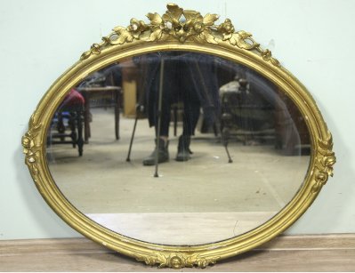 Старинное овальное зеркало 19в