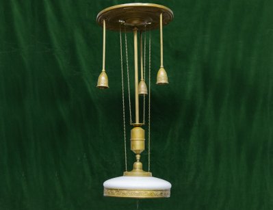 Старинная выдвижная люстра для столовых на 4 лампы