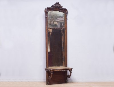 Антикварное простеночное зеркало рококо