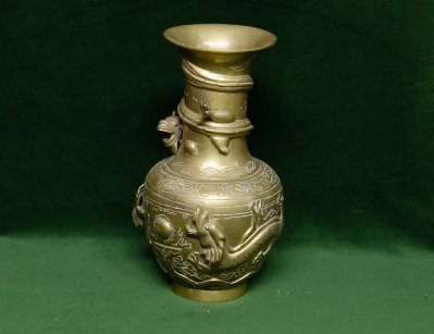 Винтажная бронзовая ваза Гу с драконами, Китай