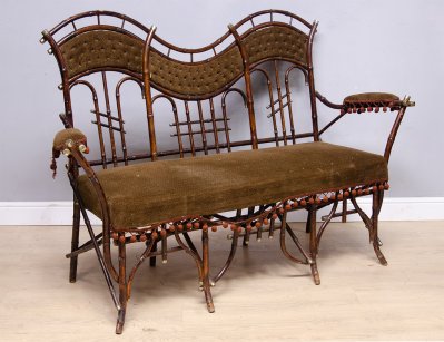 Антикварный бамбуковый диван 