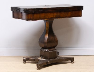 Антикварный ломберный стол в стиле ампир