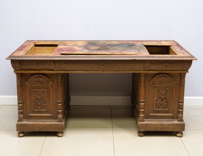 Антикварный дубовый письменный стол 19в