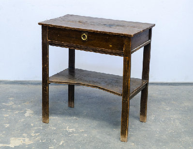 Старинный пристенный столик с ящиком