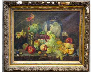 Старинный натюрморт с виноградом