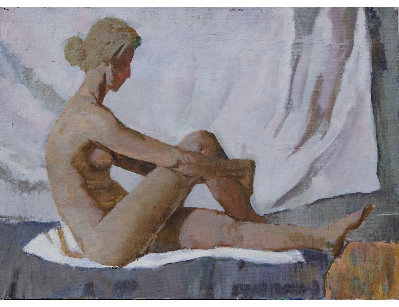 Обнаженная сидя