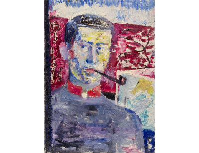 Портрет военного с трубкой