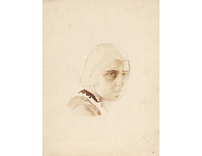 Старинная графика - Портрет женщины