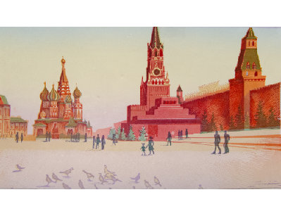 Линогравюра Красная площадь