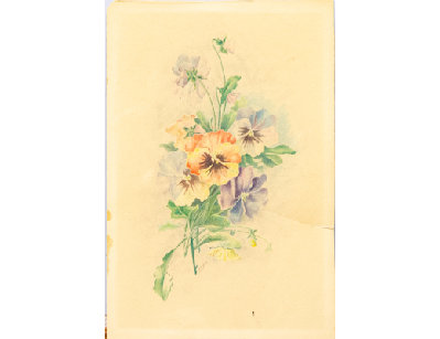 Старинная акварель цветы
