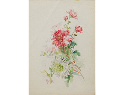 Старинная акварель цветы