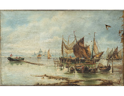 Антикварная картина - Венеция, 1899г