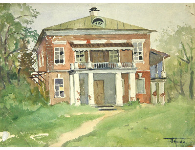 Акварель Пионерский лагерь, 1928г