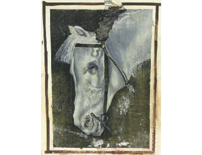 Старинная картина Лошадь