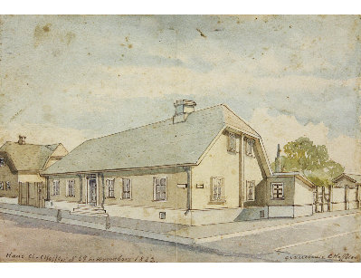 Акварель эскиз дома, 1882