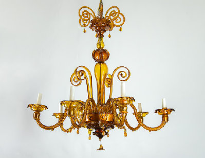 Антикварная люстра из муранского стекла