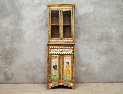 Старинный деревенский буфет с росписью