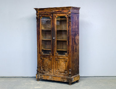 Антикварный книжный шкаф 19 века