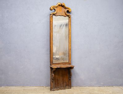 Ореховое простеночное зеркало 19 века