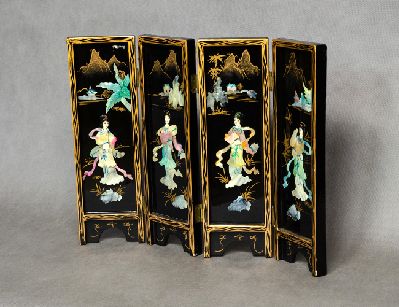 Старинная настольная ширма шинуазри