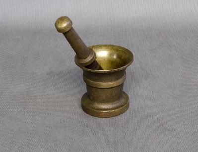 Старинная латунная ступка
