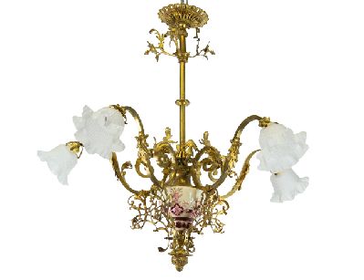 Антикварная бронзовая люстра, 19 век