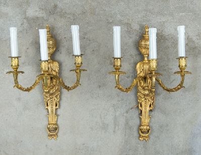 Пара старинных бра в стиле классицизм