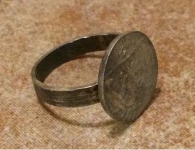 Афганское племенное кольцо с имитацией монеты