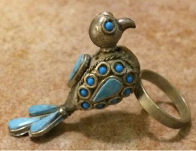 Афганское кольцо в форме птицы