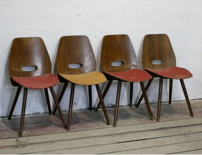 Четыре винтажных чехословацких стула